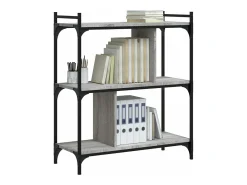 Librería 3 estantes madera ingeniería gris Sonoma 76x32x88 cm