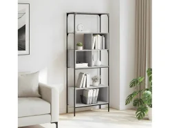 Librería 5 estantes madera ingeniería gris Sonoma 76x33x188,5cm