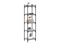 Librería 5 estantes madera ingeniería gris Sonoma 40x30x154 cm