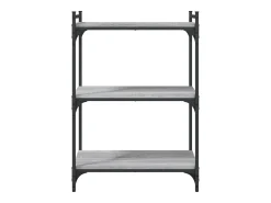 Librería 3 estantes madera ingeniería gris Sonoma 60x30x86 cm