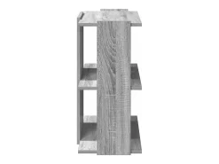 Librería 3 estantes madera ingeniería gris Sonoma 60x30x60 cm