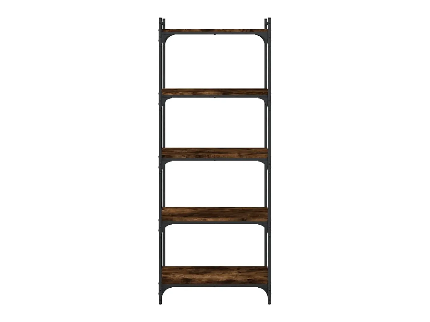 Librería 5 estantes madera ingeniería roble ahumado 60x30x154cm