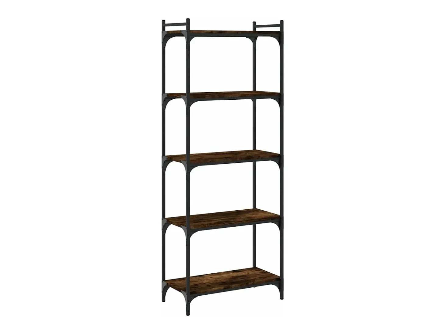 Librería 5 estantes madera ingeniería roble ahumado 60x30x154cm