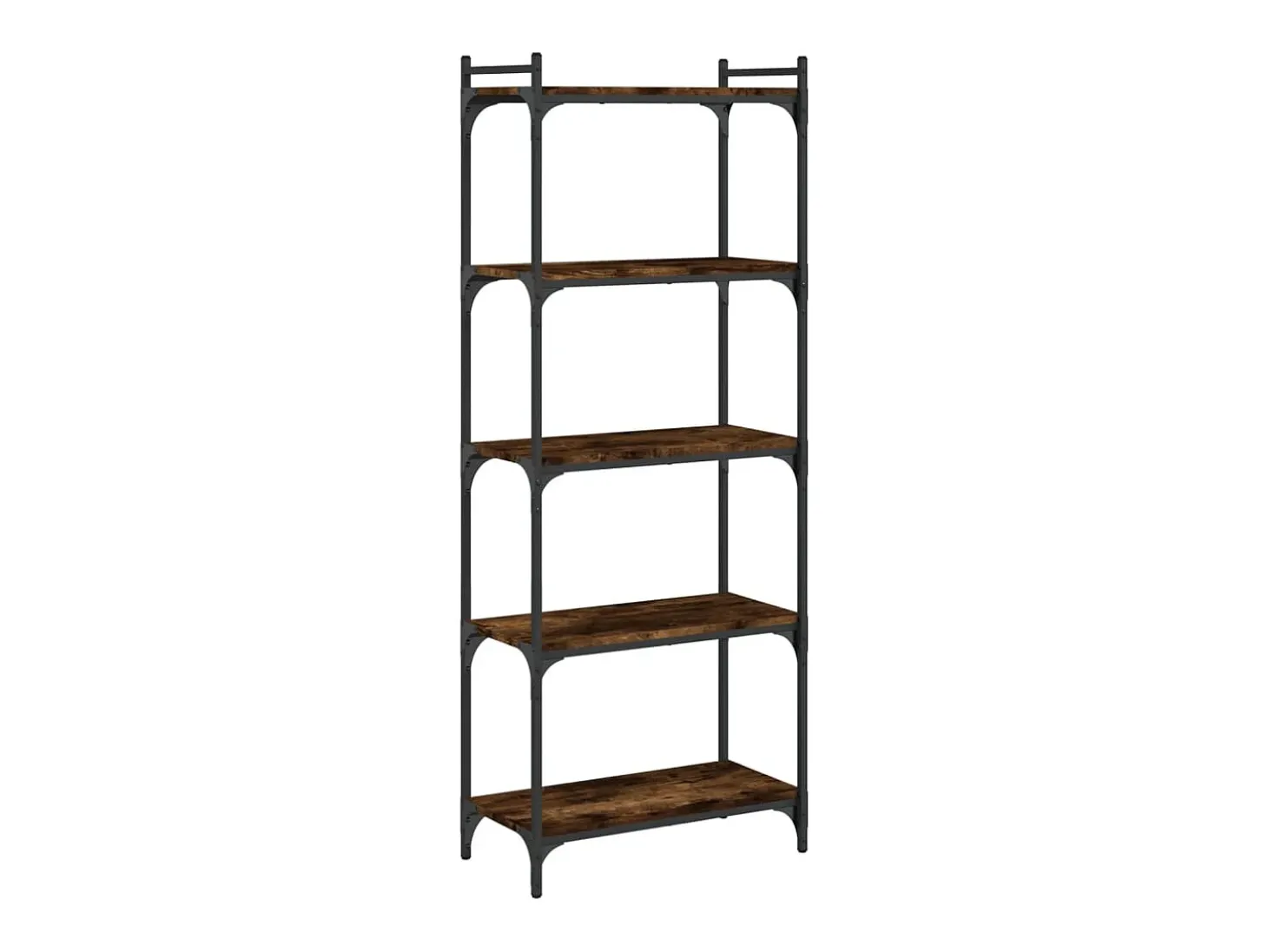 Librería 5 estantes madera ingeniería roble ahumado 60x30x154cm
