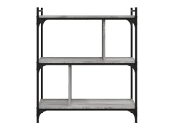 Librería 3 estantes madera ingeniería gris Sonoma 76x32x88 cm