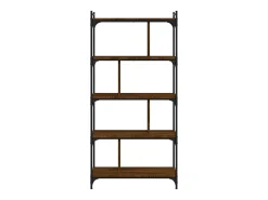 Librería 5 estantes madera ingeniería marrón roble 76x32x158 cm
