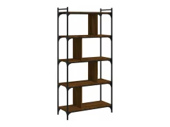 Librería 5 estantes madera ingeniería marrón roble 76x32x158 cm