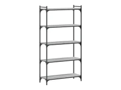 Librería 5 estantes madera ingeniería gris Sonoma 80x30x154 cm