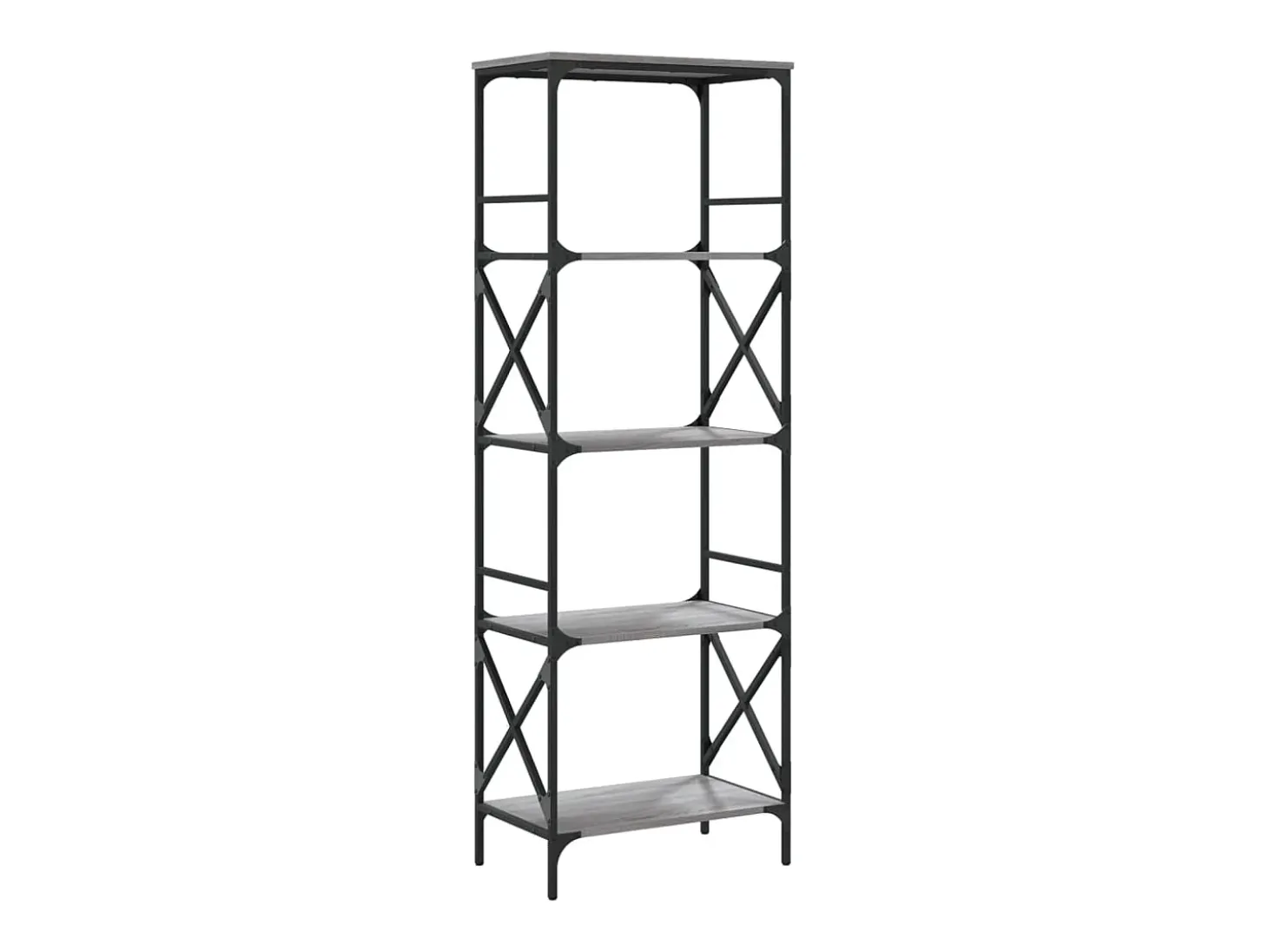 Librería 5 estantes madera ingeniería gris Sonoma 59x35x171 cm