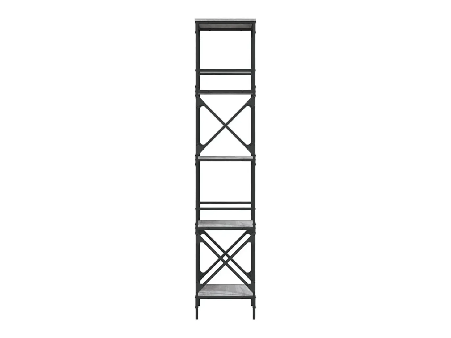 Librería 5 estantes madera ingeniería gris Sonoma 59x35x171 cm