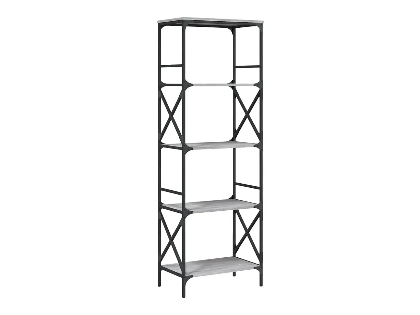 Librería 5 estantes madera ingeniería gris Sonoma 59x35x171 cm