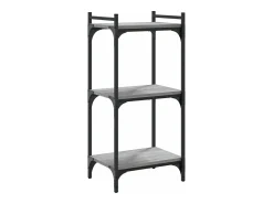 Librería 3 estantes madera ingeniería gris Sonoma 40x30x86 cm