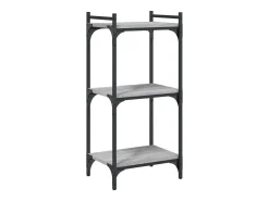 Librería 3 estantes madera ingeniería gris Sonoma 40x30x86 cm
