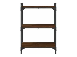 Librería 3 estantes madera ingeniería marrón roble 60x30x86 cm