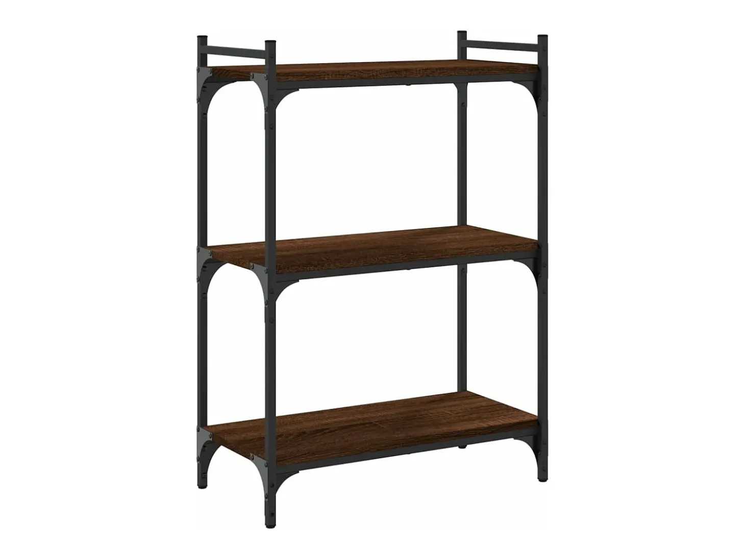 Librería 3 estantes madera ingeniería marrón roble 60x30x86 cm