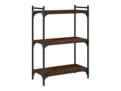 Librería 3 estantes madera ingeniería marrón roble 60x30x86 cm
