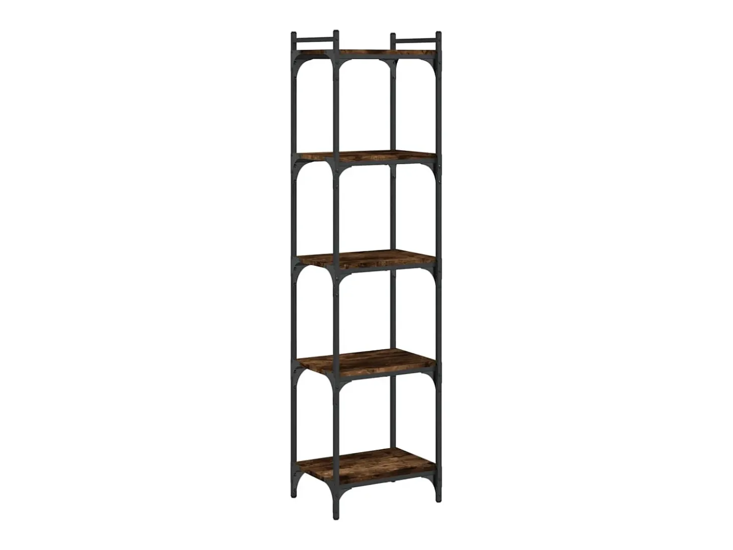 Librería 5 estantes madera ingeniería roble ahumado 40x30x154cm