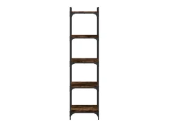 Librería 5 estantes madera ingeniería roble ahumado 40x30x154cm