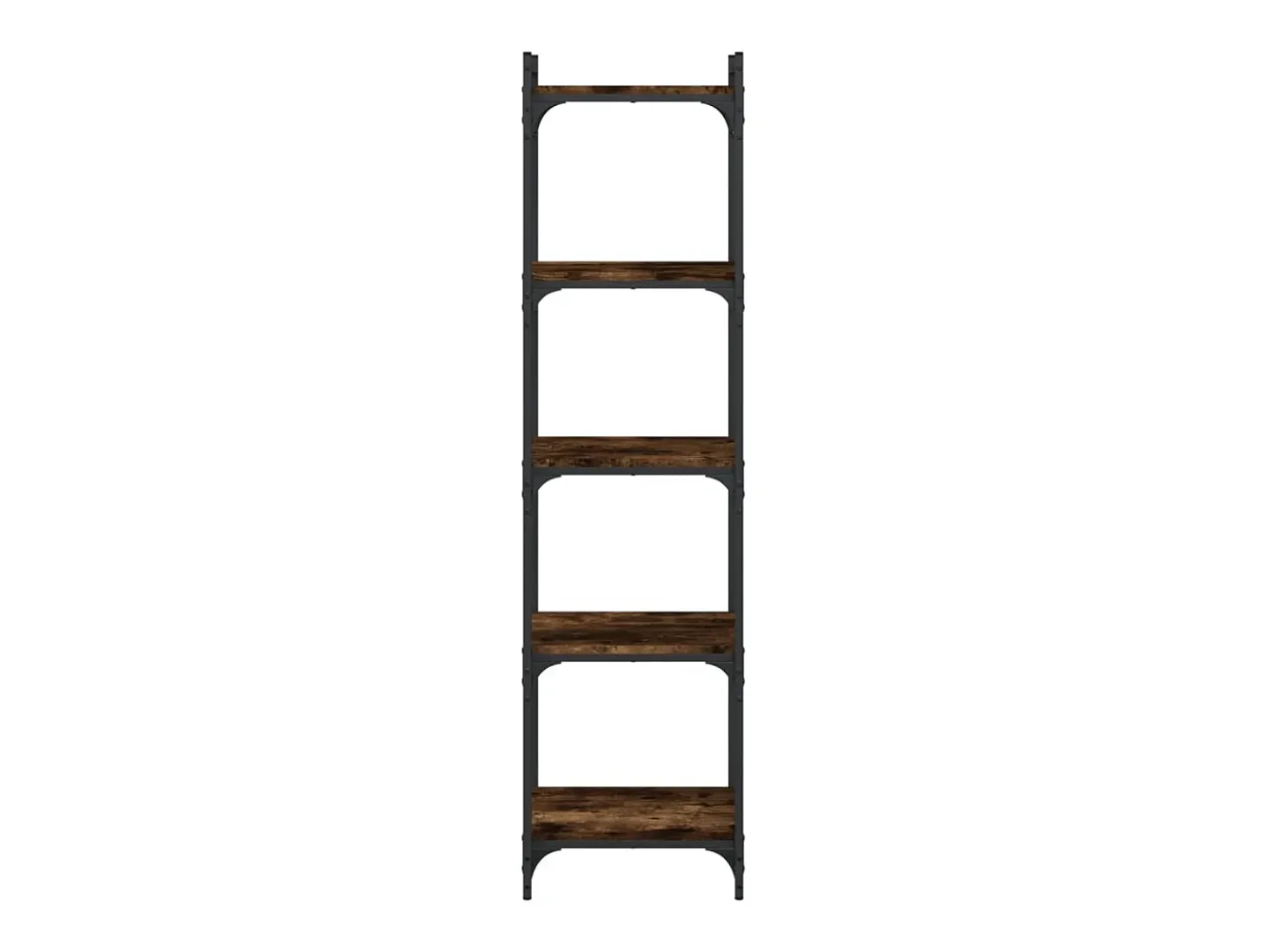 Librería 5 estantes madera ingeniería roble ahumado 40x30x154cm
