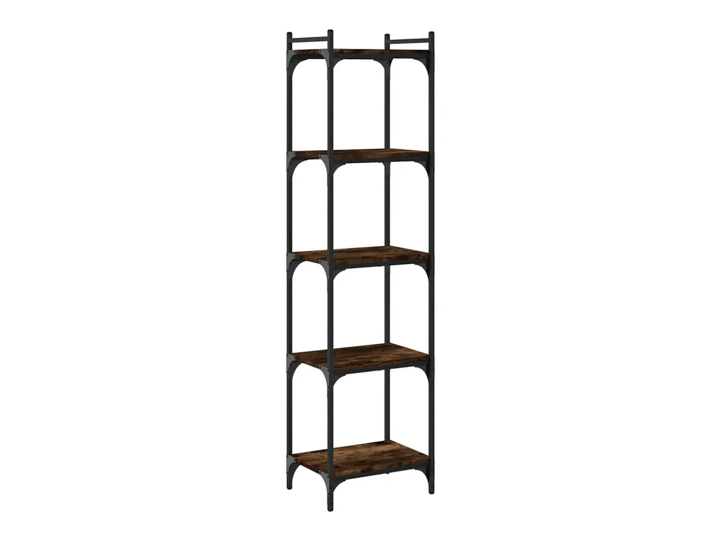 Librería 5 estantes madera ingeniería roble ahumado 40x30x154cm