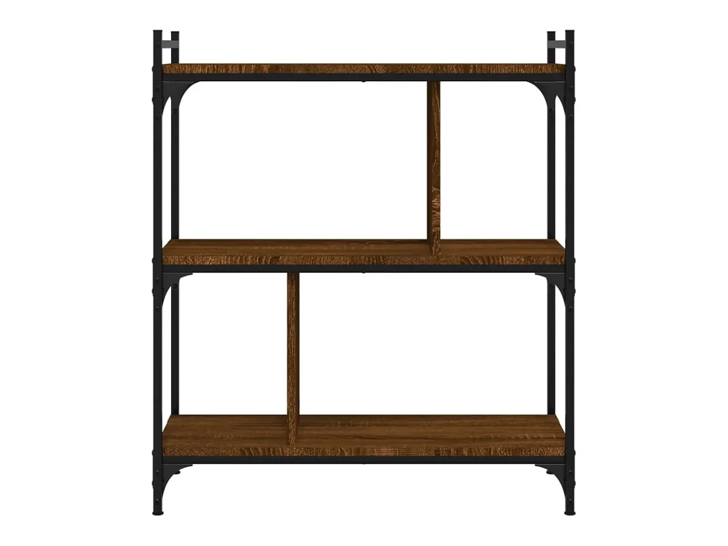 Librería 3 estantes madera ingeniería marrón roble 76x32x88 cm