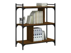 Librería 3 estantes madera ingeniería marrón roble 76x32x88 cm