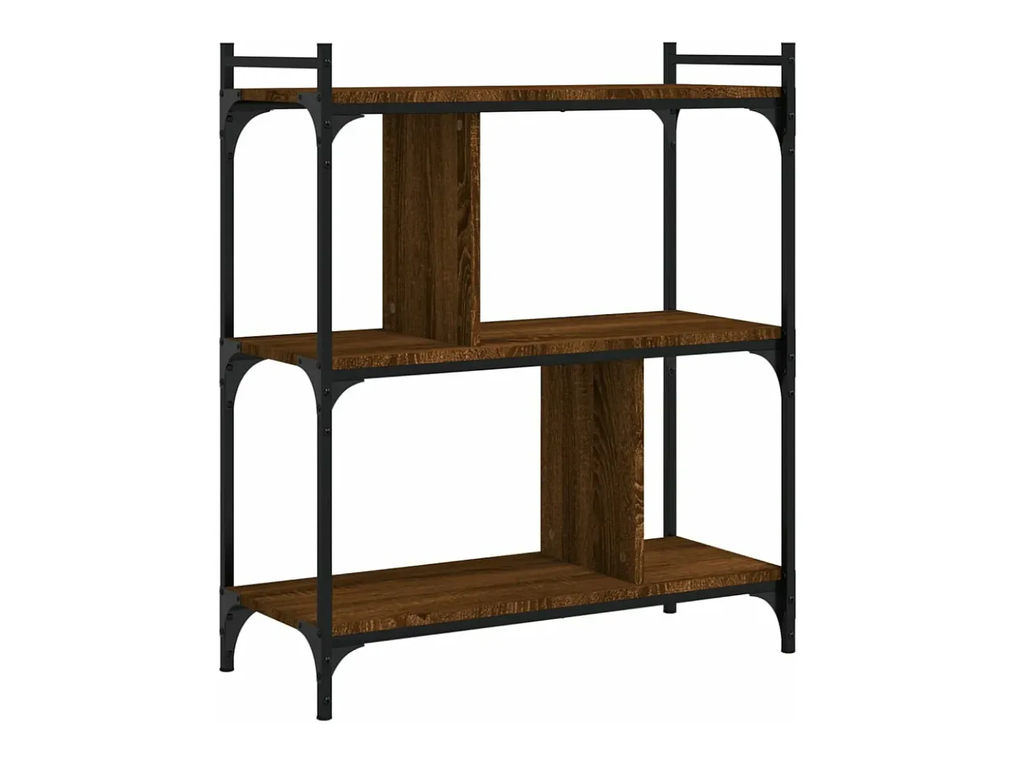 Librería 3 estantes madera ingeniería marrón roble 76x32x88 cm