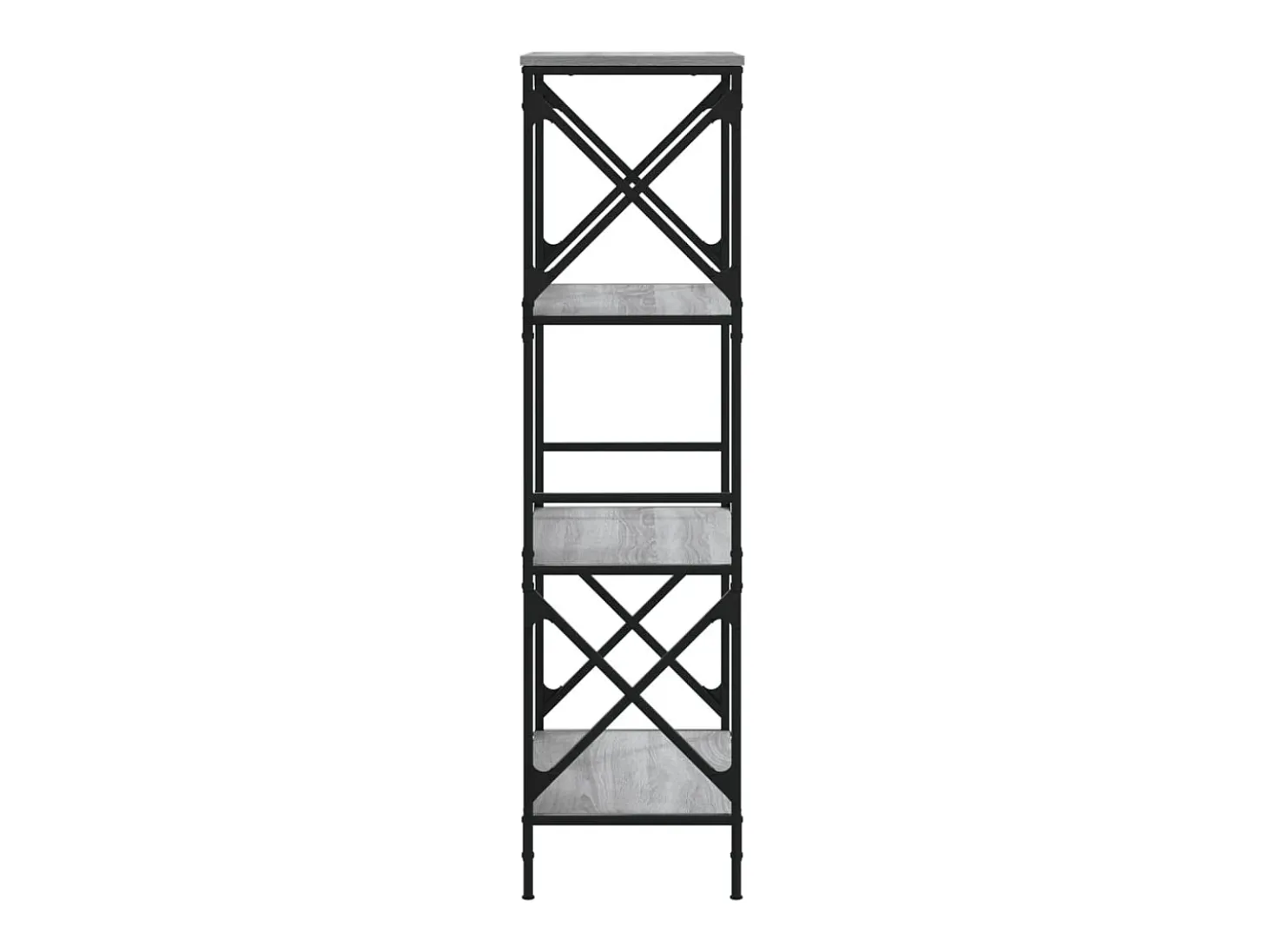 Librería 4 estantes madera ingeniería gris Sonoma 59x35x132 cm