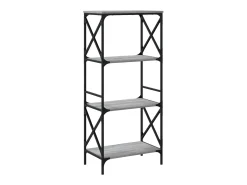 Librería 4 estantes madera ingeniería gris Sonoma 59x35x132 cm