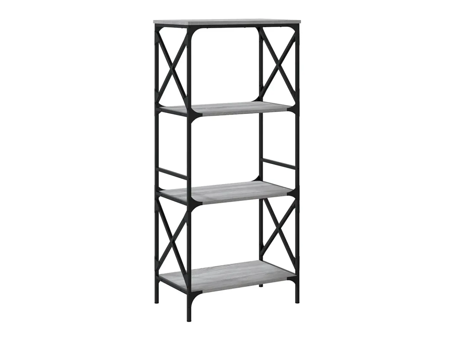 Librería 4 estantes madera ingeniería gris Sonoma 59x35x132 cm