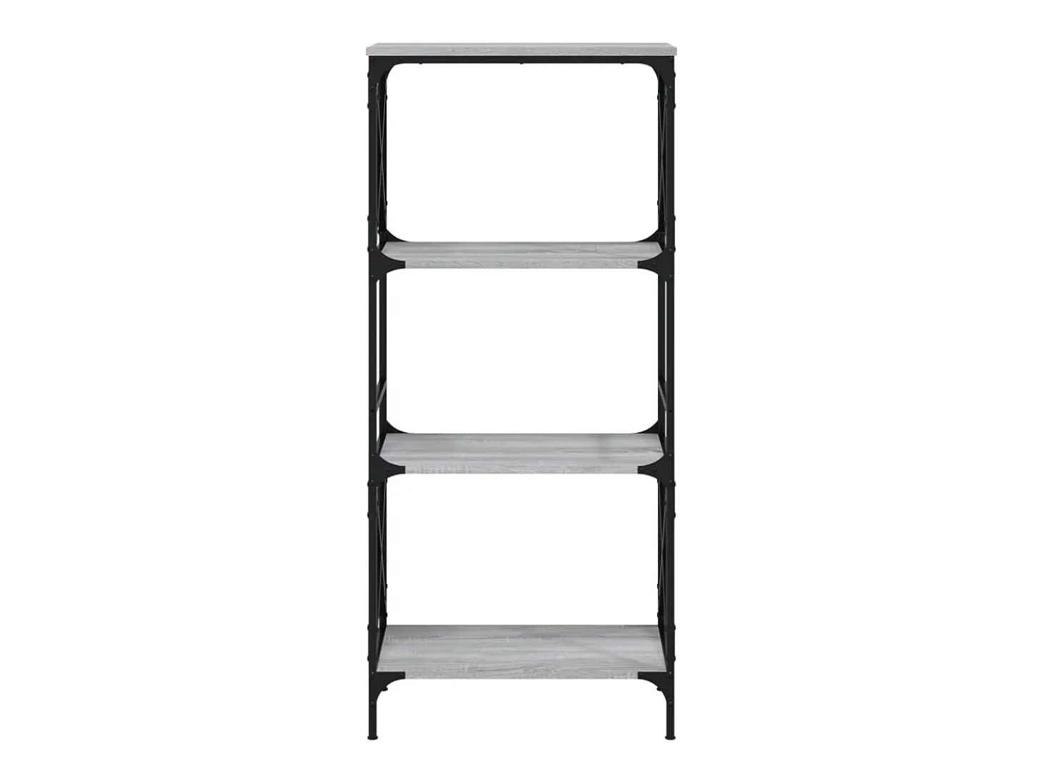 Librería 4 estantes madera ingeniería gris Sonoma 59x35x132 cm