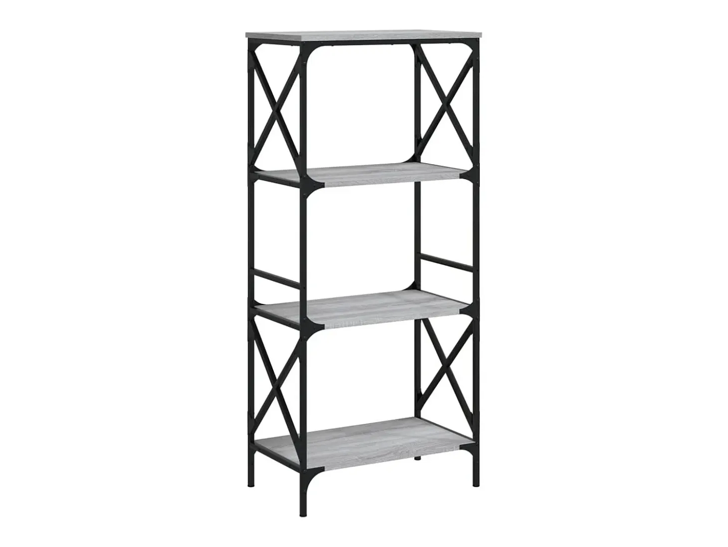 Librería 4 estantes madera ingeniería gris Sonoma 59x35x132 cm