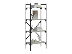 Librería 4 estantes madera gris Sonoma 56x31,5x138,5 cm