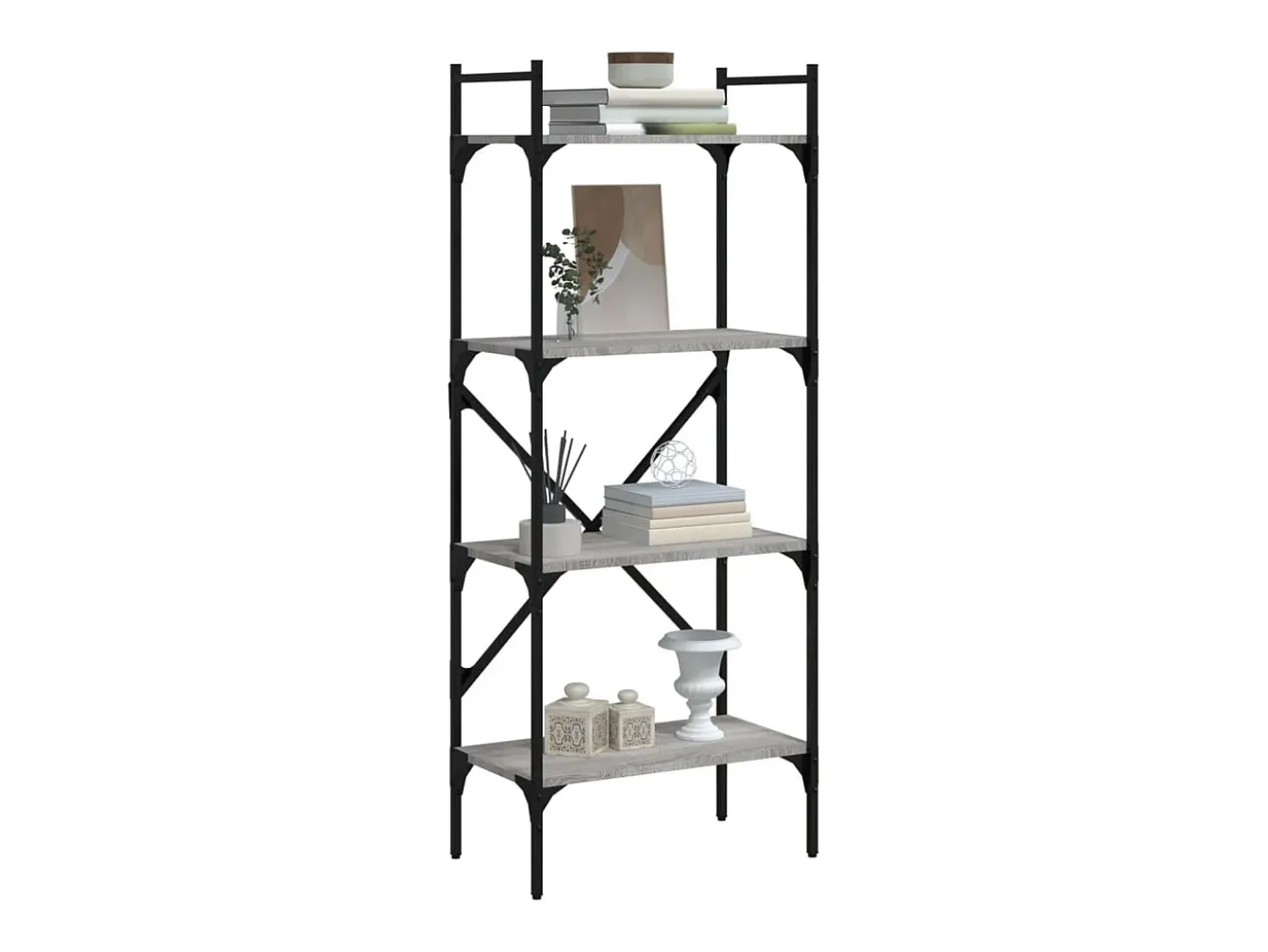 Librería 4 estantes madera gris Sonoma 56x31,5x138,5 cm