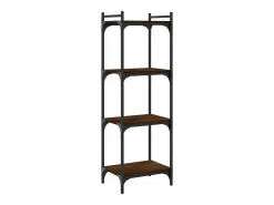 Librería 4 estantes madera ingeniería roble marrón 40x30x120 cm