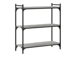 Librería 3 estantes madera ingeniería gris Sonoma 80x30x86 cm