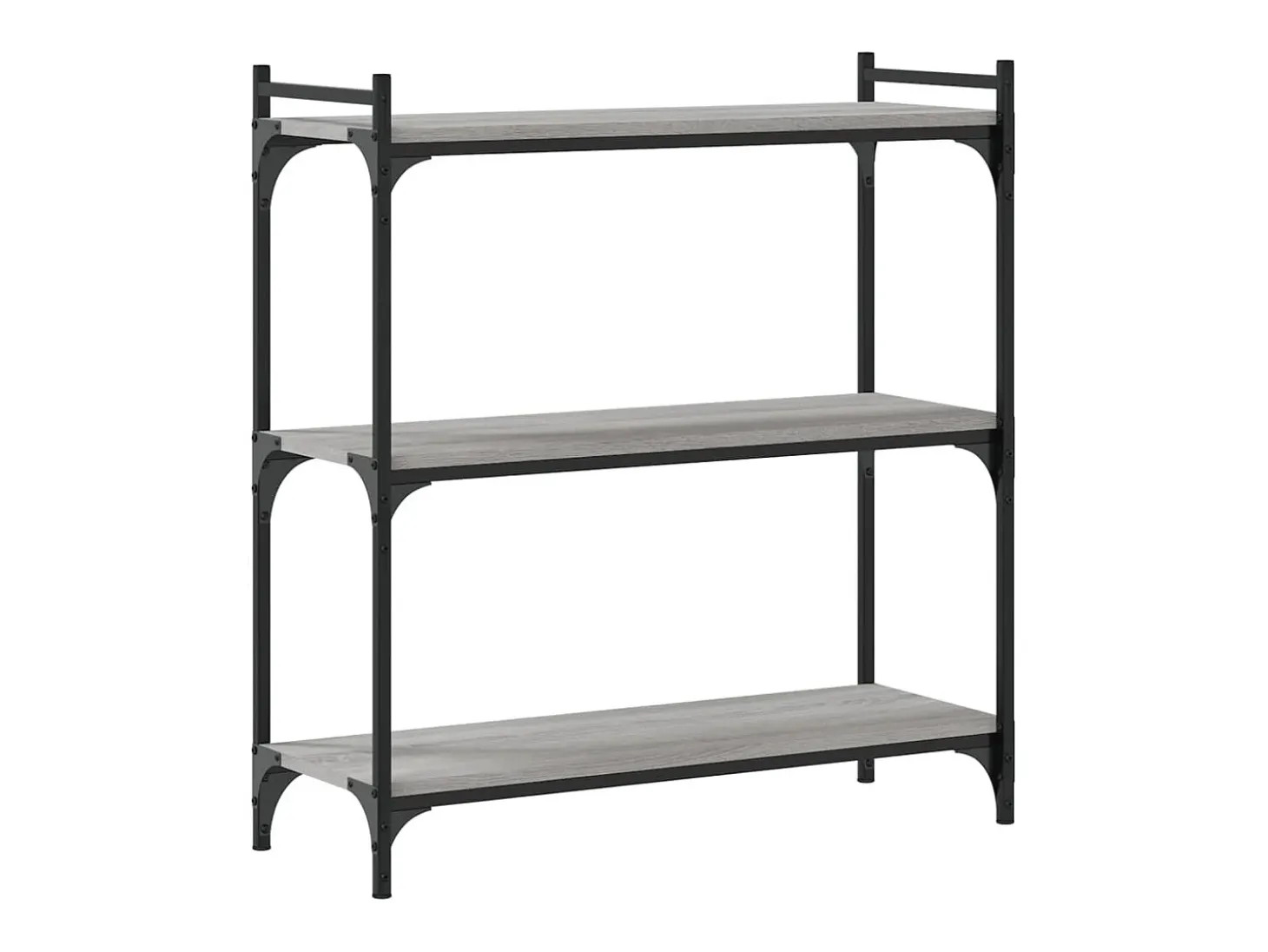 Librería 3 estantes madera ingeniería gris Sonoma 80x30x86 cm