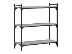 Librería 3 estantes madera ingeniería gris Sonoma 80x30x86 cm