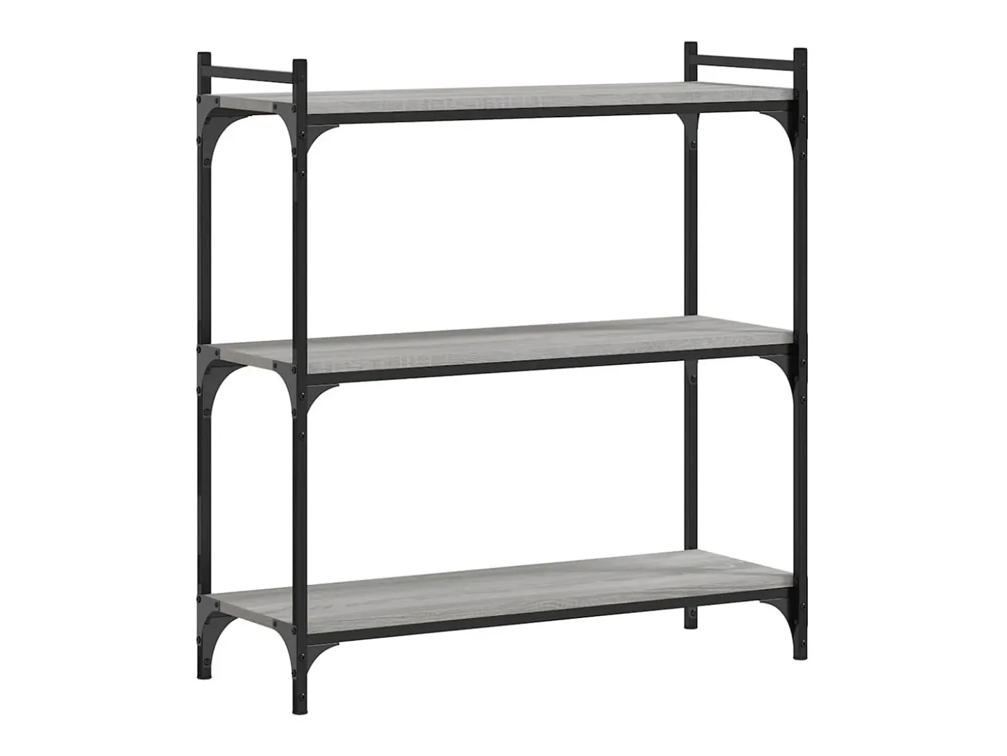Librería 3 estantes madera ingeniería gris Sonoma 80x30x86 cm