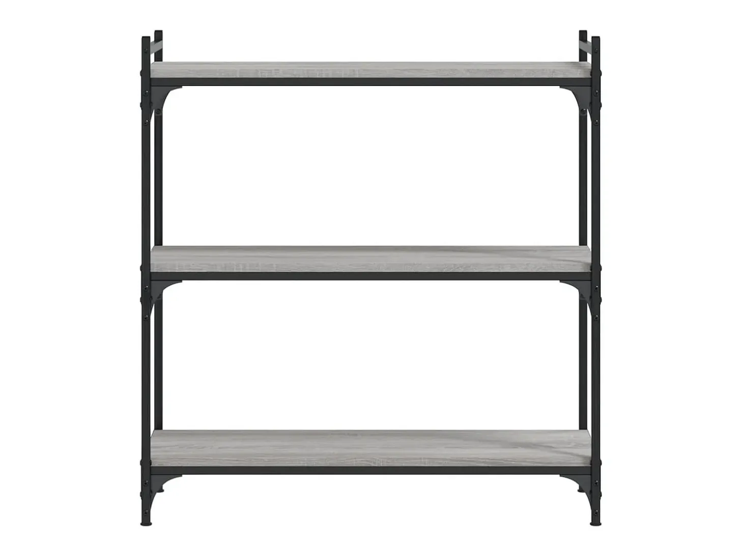 Librería 3 estantes madera ingeniería gris Sonoma 80x30x86 cm