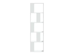 Librería 5 niveles madera ingeniería blanca 45x23,5x162,5 cm