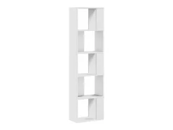 Librería 5 niveles madera ingeniería blanca 45x23,5x162,5 cm