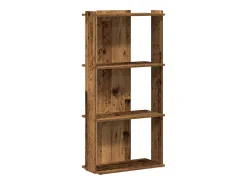 Librería 3 niveles madera ingeniería madera vieja 60x30x120 cm