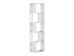 Librería 5 niveles madera ingeniería blanca 45x23,5x162,5 cm