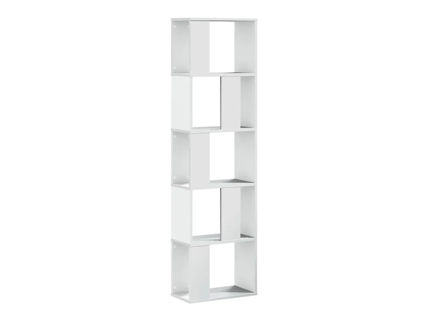 Librería 5 niveles madera ingeniería blanca 45x23,5x162,5 cm