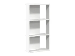 Librería 3 niveles madera ingeniería blanco 60x30x120 cm