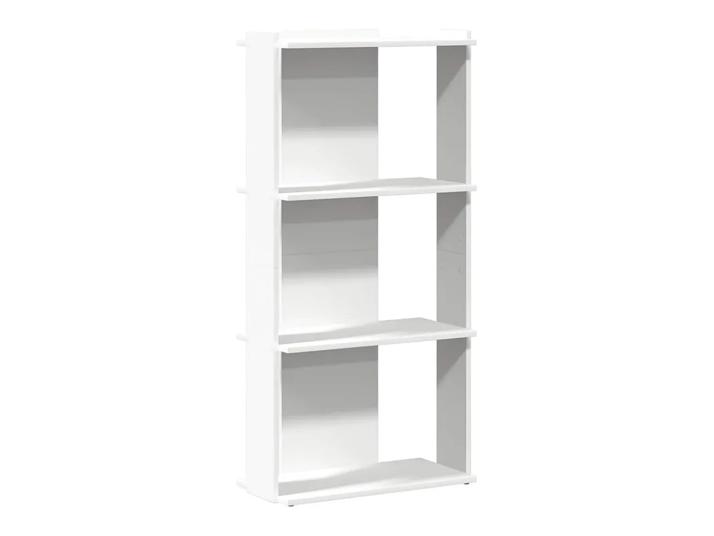 Librería 3 niveles madera ingeniería blanco 60x30x120 cm