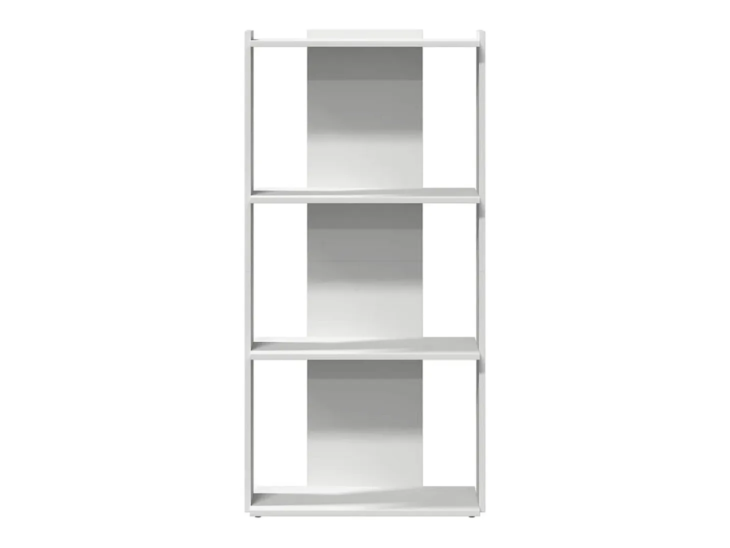 Librería 3 niveles madera ingeniería blanco 60x30x120 cm