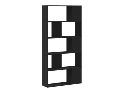 Librería 5 niveles madera ingeniería negra 80,5x23,5x162,5 cm