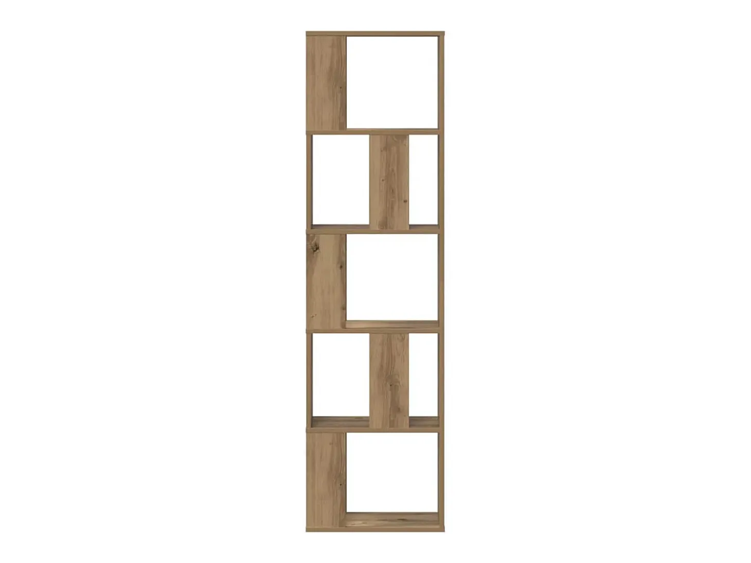 Librería 5 niveles madera roble artesanal 80,5x23,5x162,5 cm